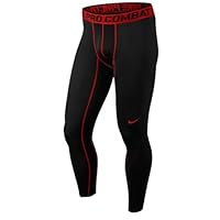 Mens Nike Pro Combat Core Compression Tights 2.0 Black/Gym Red